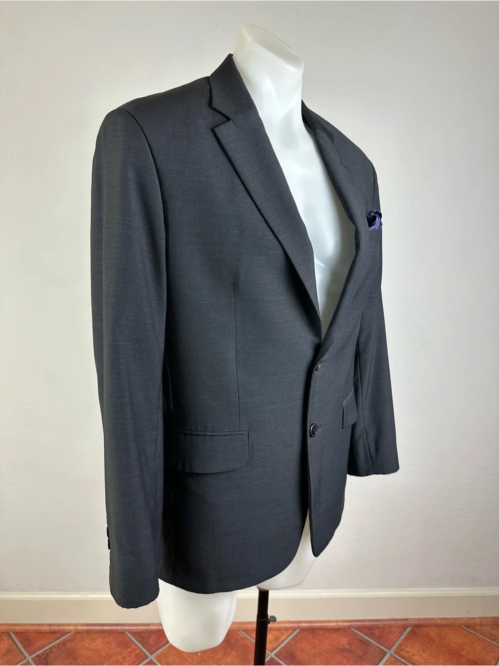 One-of-a-Kind, Bespoke Danny Sajnani Superfine Wool Sport Jacket w/ Purple Liner